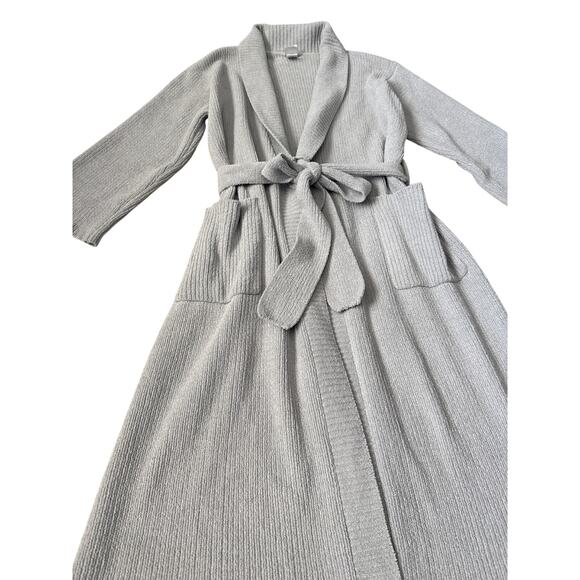 Natori Tranquility Chenille Midi Robe Gray Size Medium - Picture 11 of 11